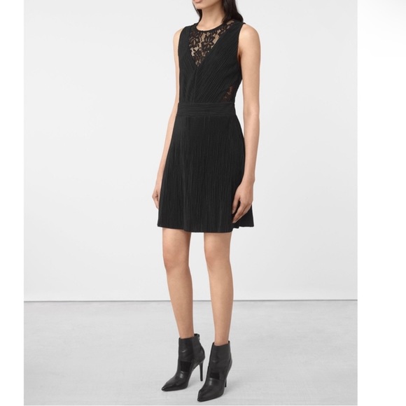 ALLSAINTS BLACK SLEEVELESS MINI DRESS - Picture 8 of 8